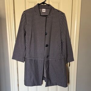 CAbi Black and Gray Striped Coat
